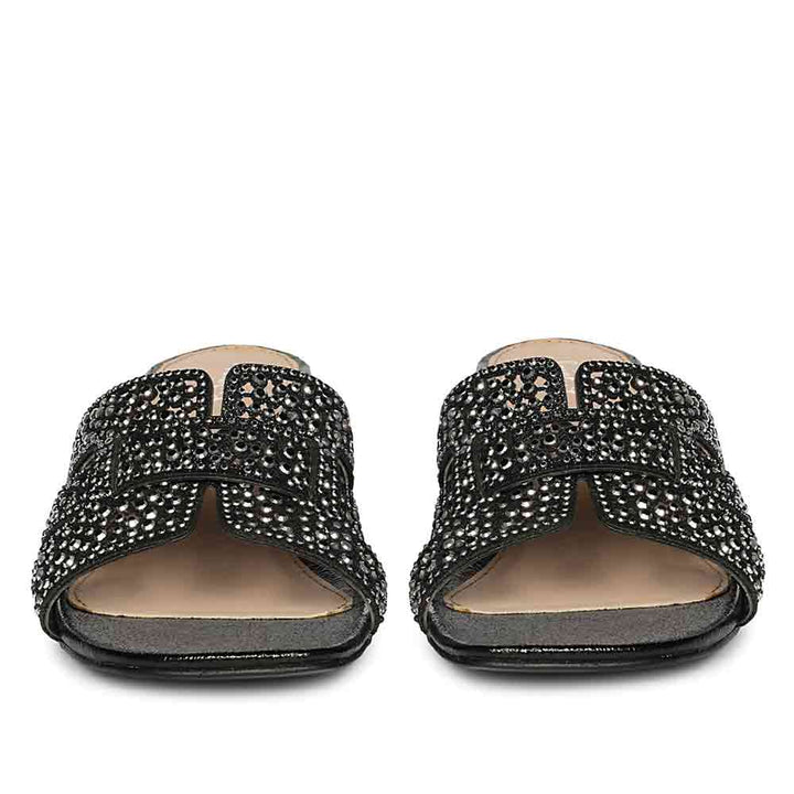 Saint Black Leather Block Heels