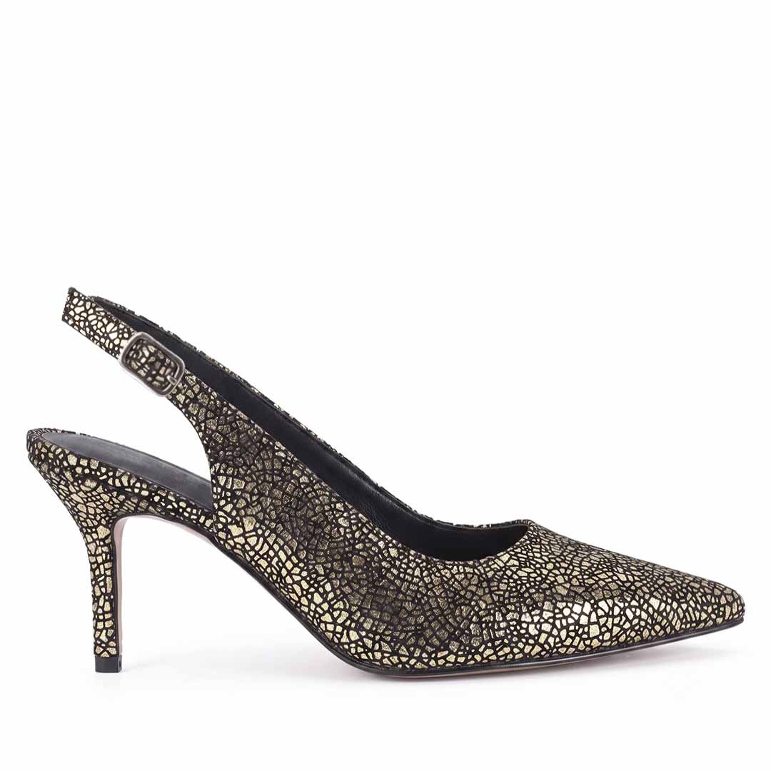Saint Callie Metallic Gold Leather Pumps