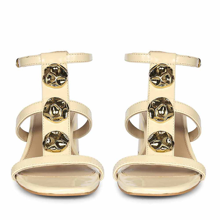 Saint Solea Off White Vegan Leather Block Heels