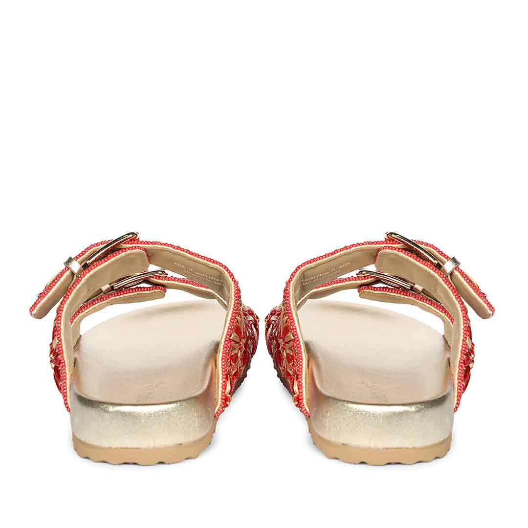 Saint Willow Coral Footbed Sandals