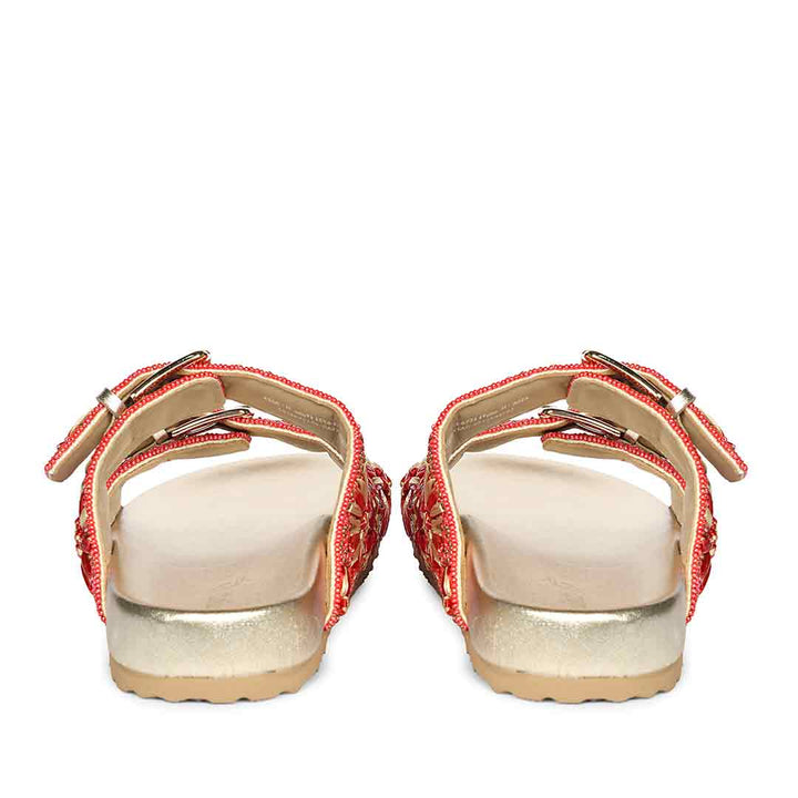 Saint Willow Coral Footbed Sandals