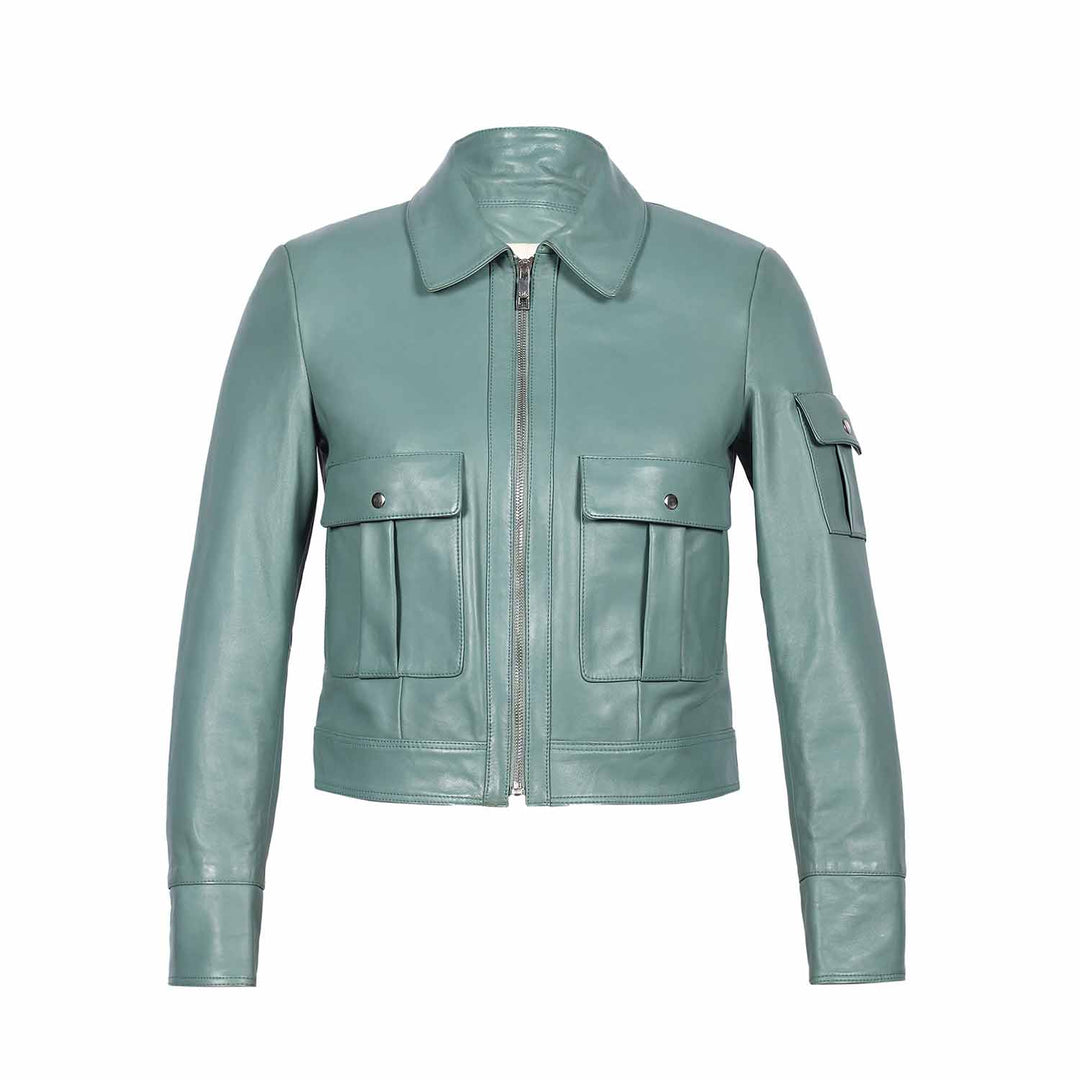 Saint Amory Women Green Leather Jackets