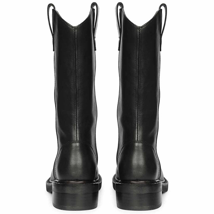 Saint Lilah Black Leather Long Boots