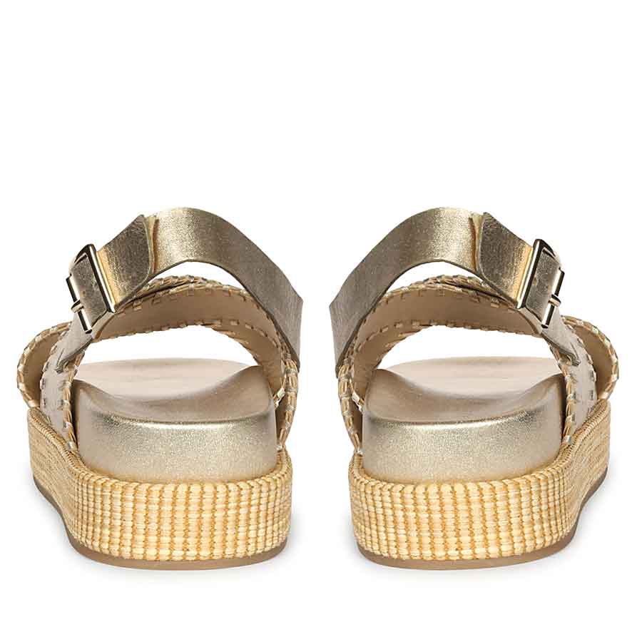 Saint Luma Gold Leather Platform Sandals