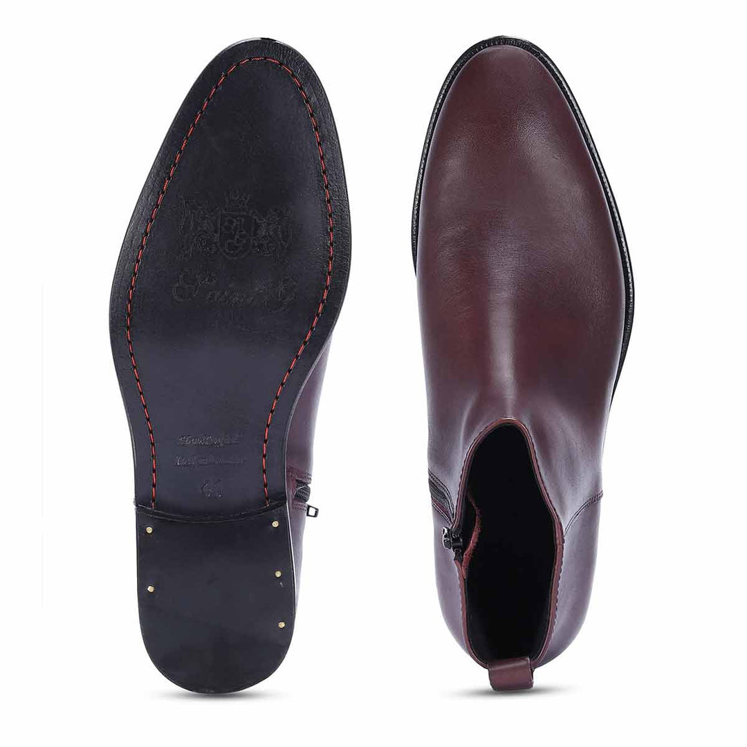 Saint Magnus Bordo Crust Leather Ankle Boots