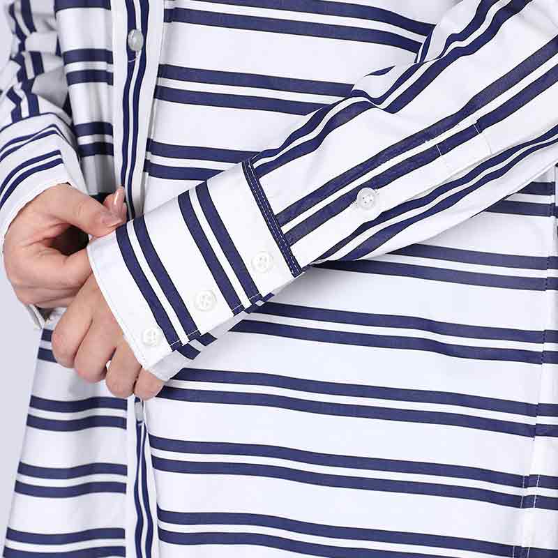Saint Womens Blue Stripe Cotton Shirt