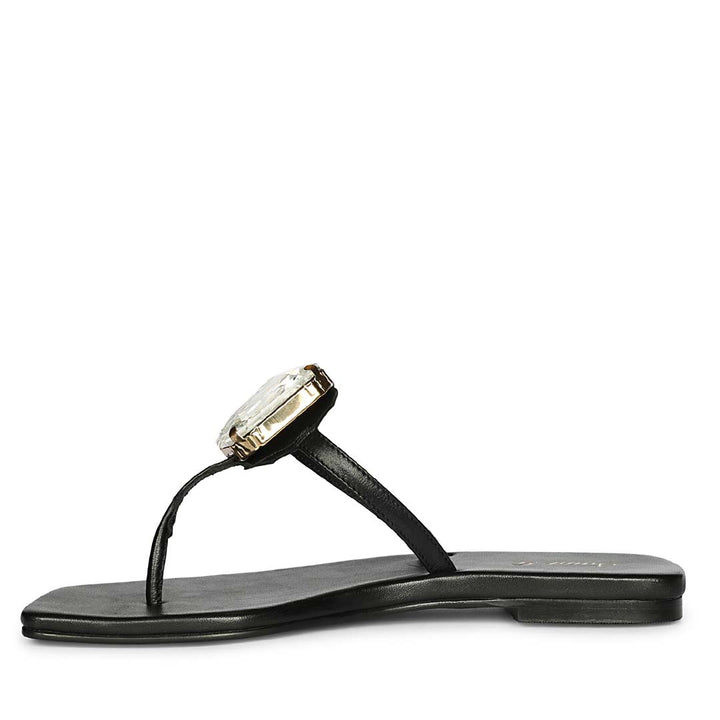 Saint Serena Luxe Black Leather Sandals