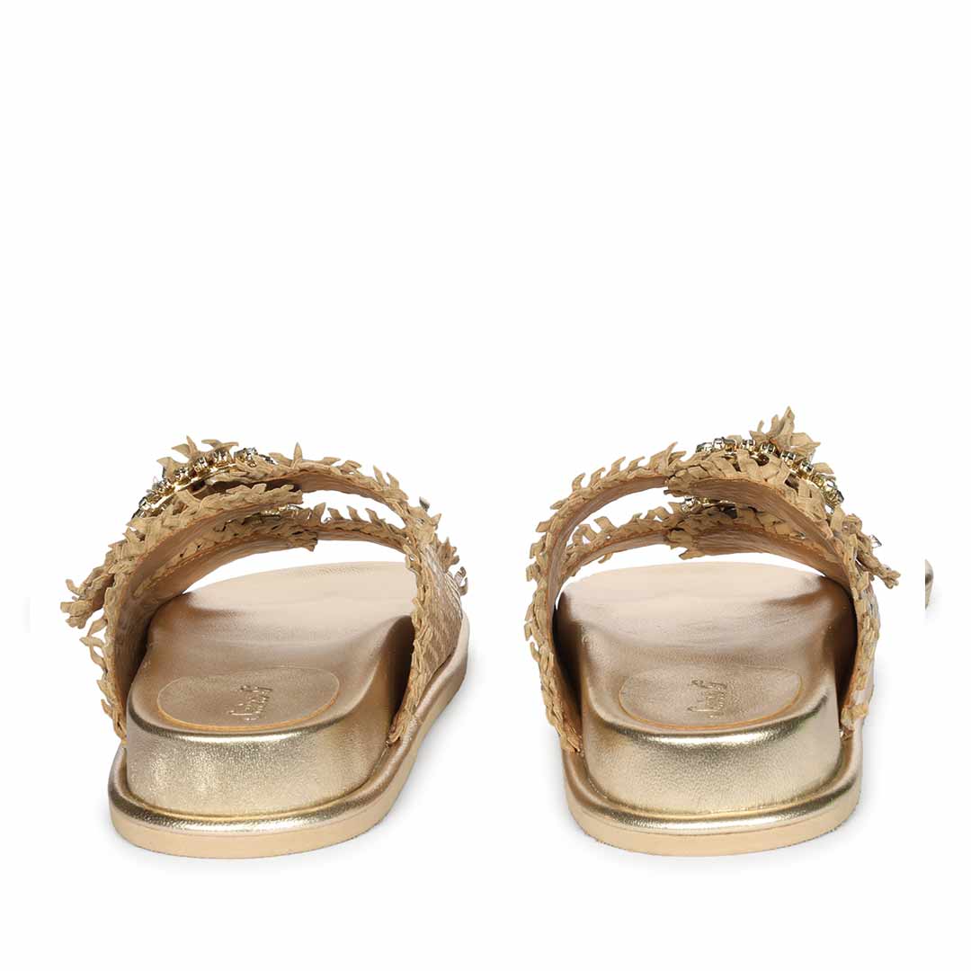 Saint Nuala Diamante Platin Woven Leather Sandals