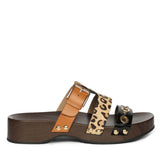 Saint Avely Embellished Brown Leather Platform Sandals