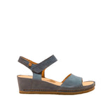 El Naturalista Vaquero Embellished Leather Block Sandals with Buckle