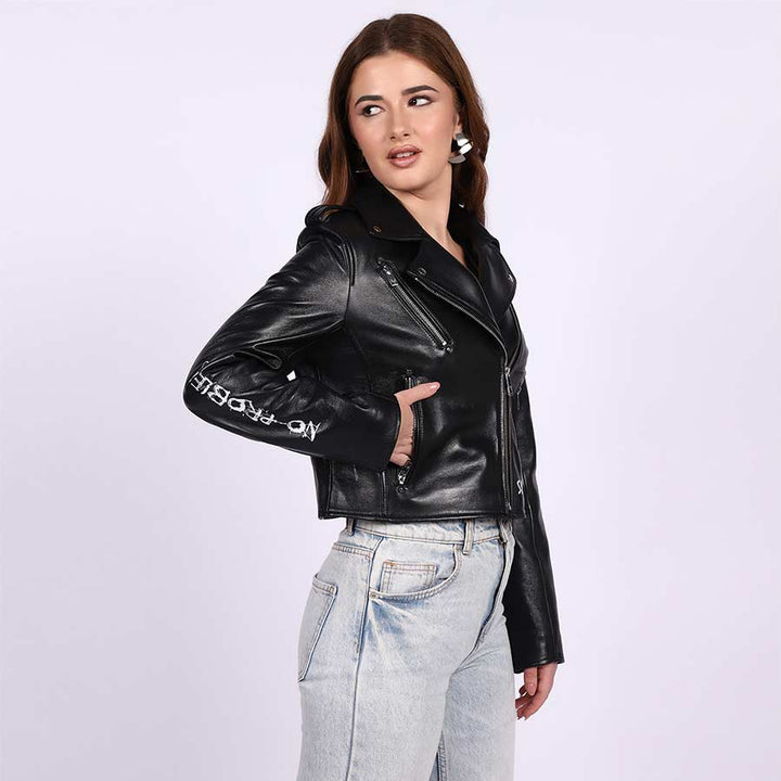 Saint Saira Black Leather Women Jackets