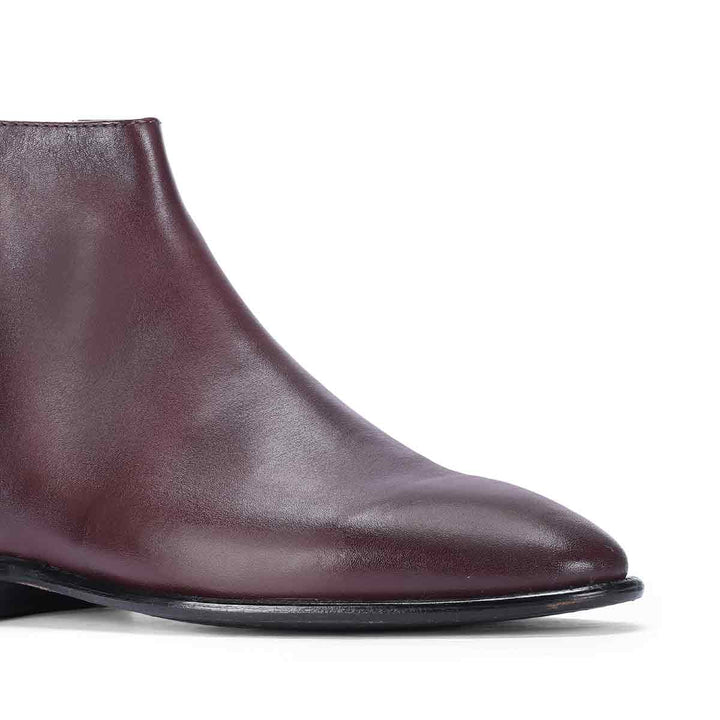 Saint Magnus Bordo Crust Leather Ankle Boots