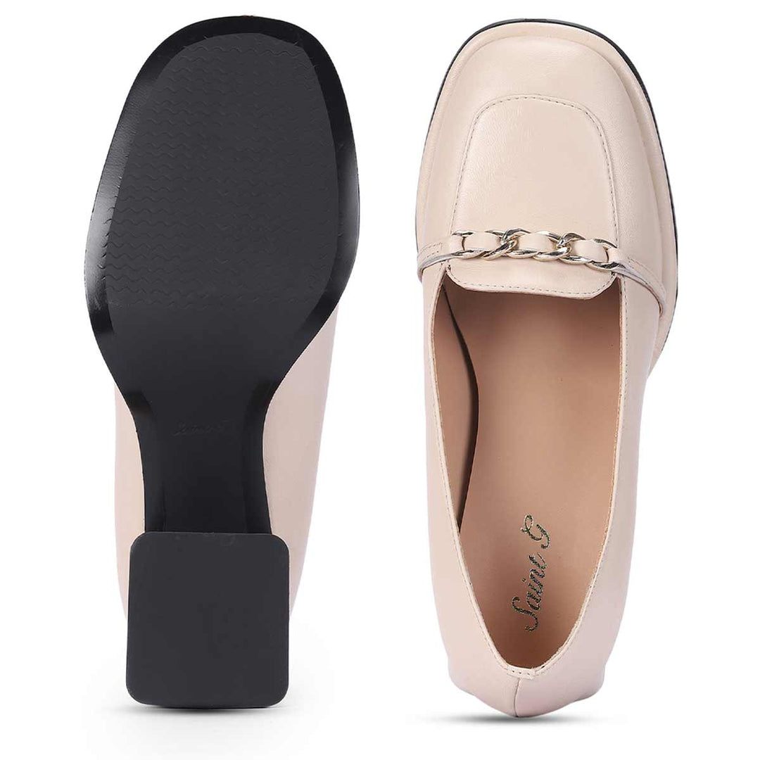 Saint Mirielle Ivory Leather Handcrafted Moccasins