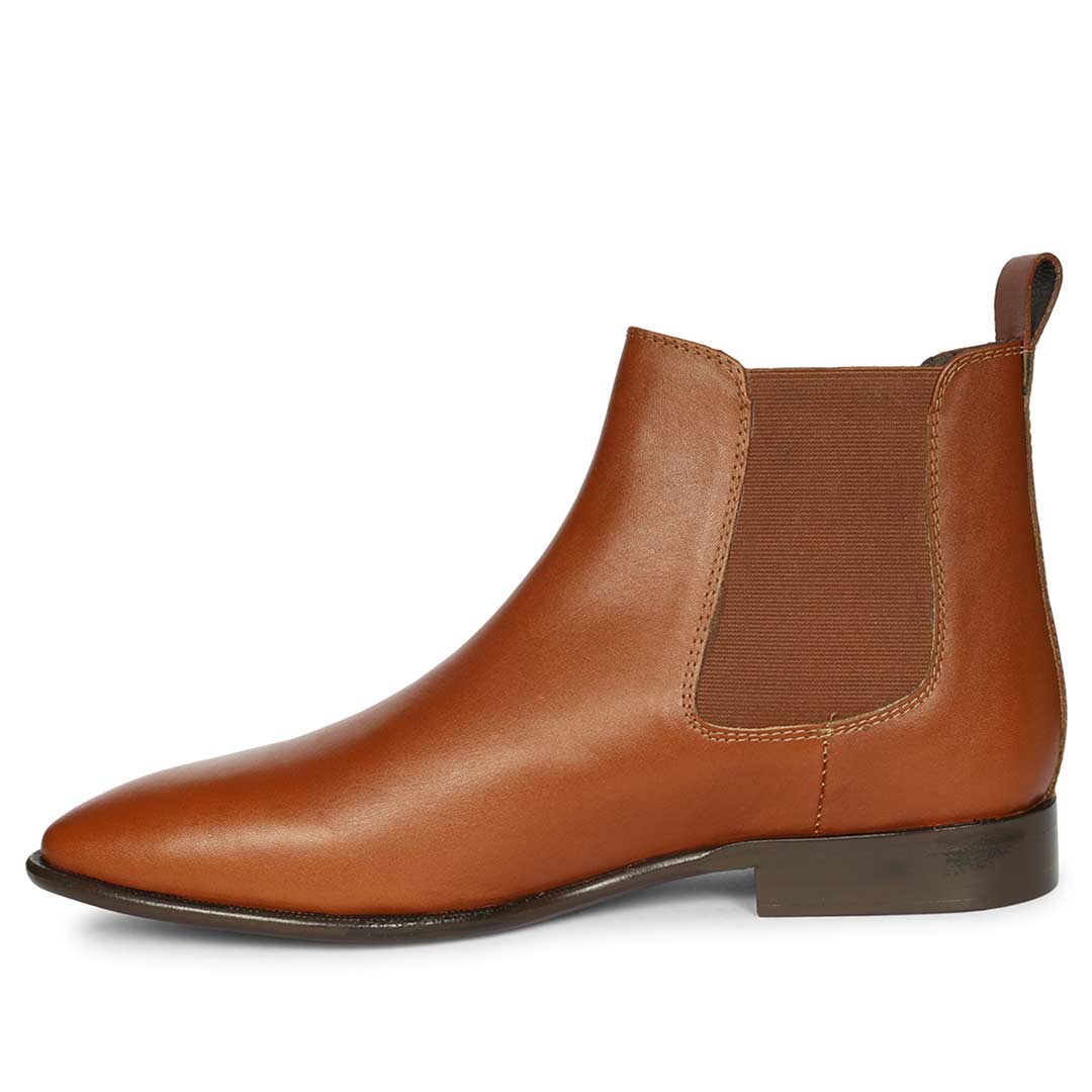 Saint Lucien Tan Leather Chelsea Boots