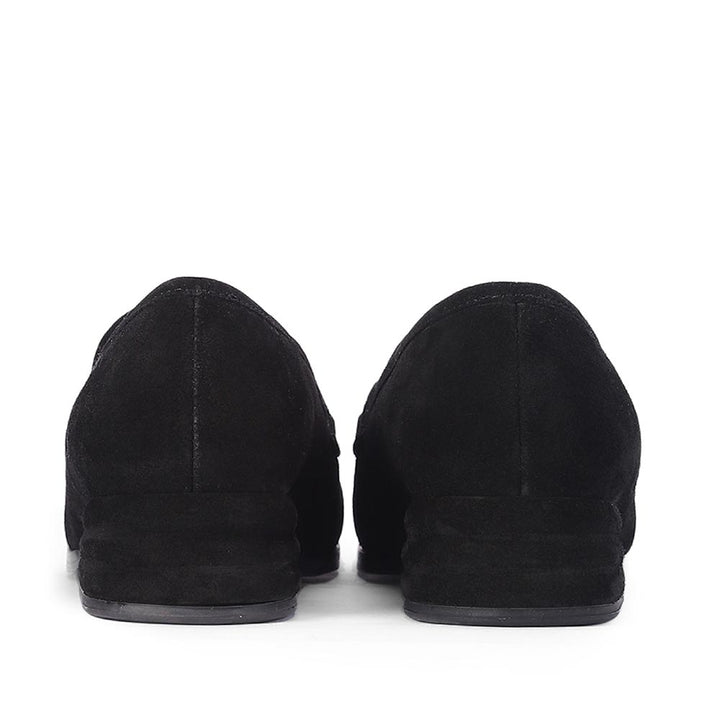 Saint Jenny Black Suede Leather Moccasins