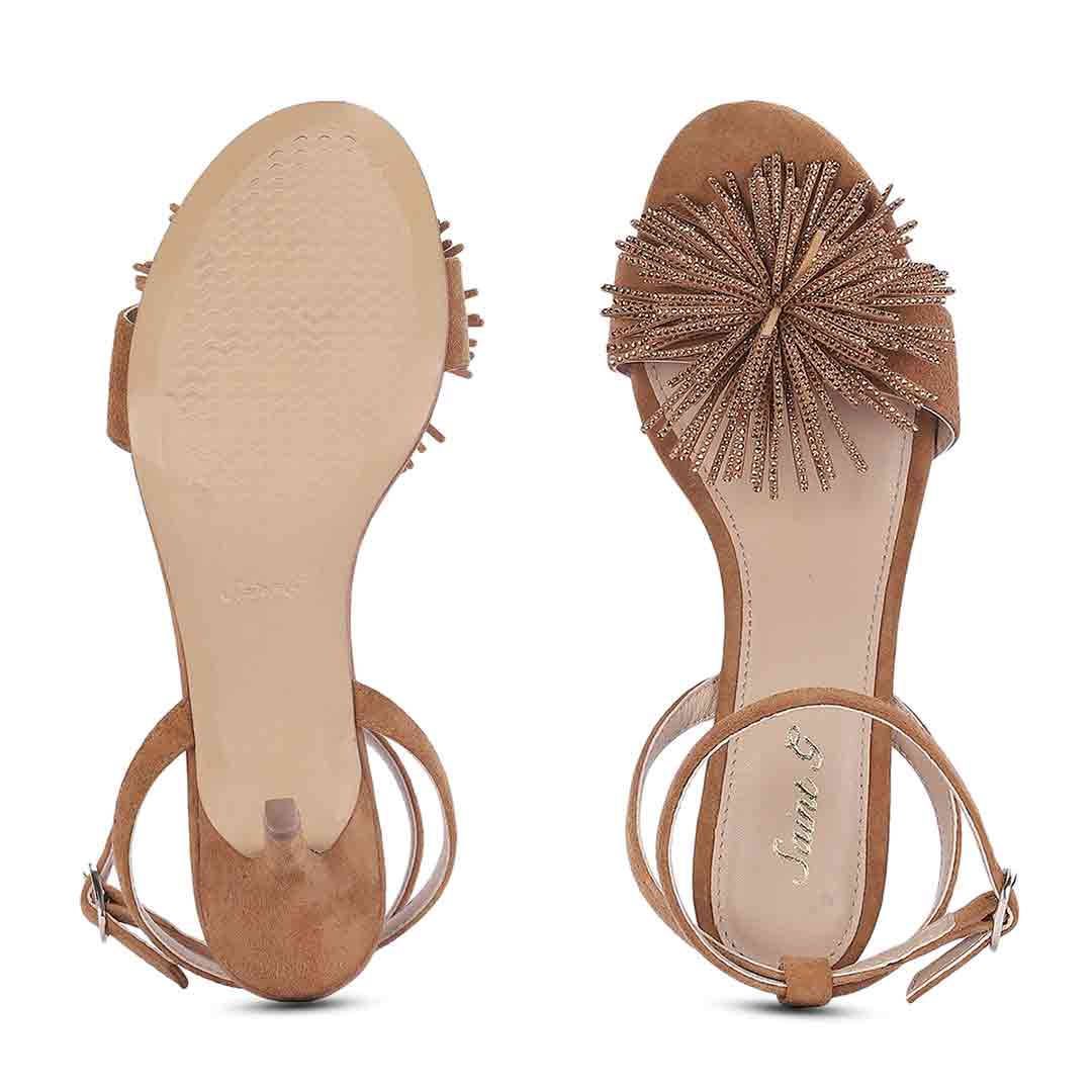 Saint Liora Tan Suede Leather Fringe Stilettos