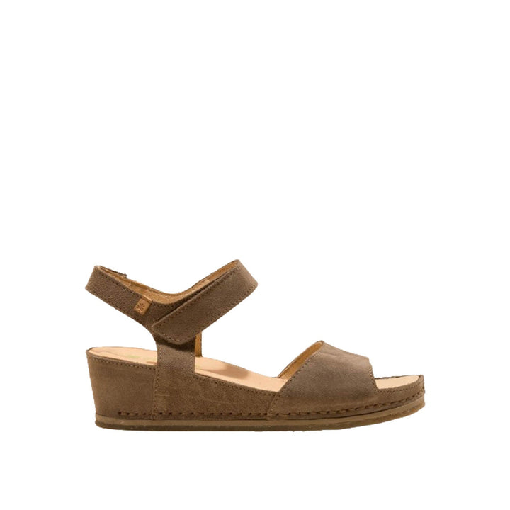 El Naturalista Plume Embellished Leather Block Sandals with Buckle