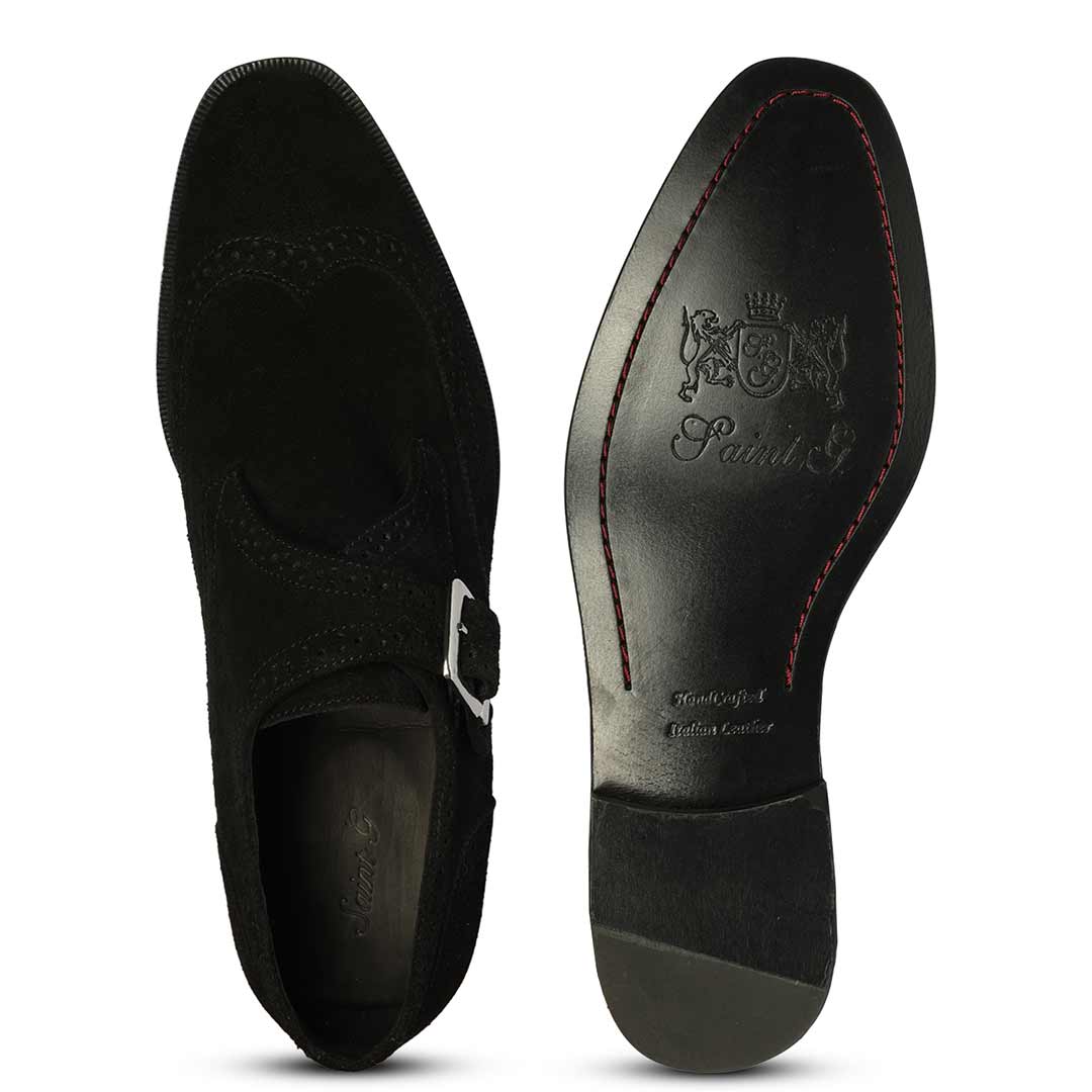 Saint Mathis Black Suede Leather Shoes