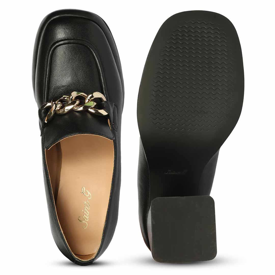 Saint Benoîte Black Leather Handcrafted Moccasins