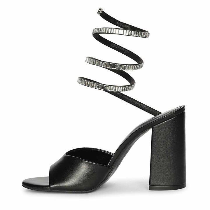 Saint Colette Black Strappy Block Heels