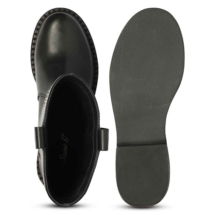 Saint Lilah Black Leather Long Boots