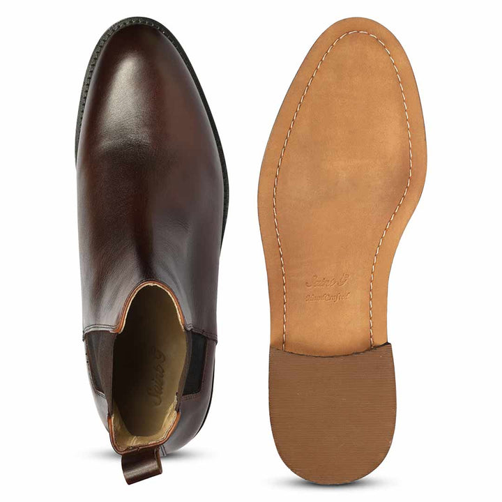 Saint Andrés Brown Vachetta Leather Chelsea Boots