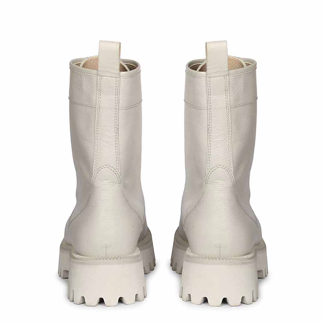 Saint Anastasia Ivory Leather Lace Up High Ankle Boots – SaintG India