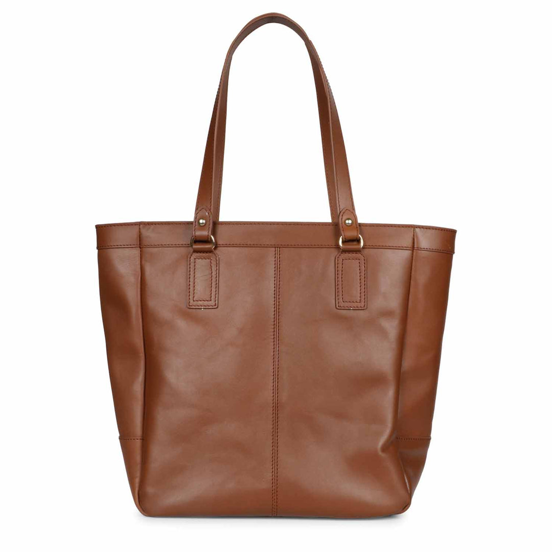 Favore Brown Leather Structured Shoulder Bag
