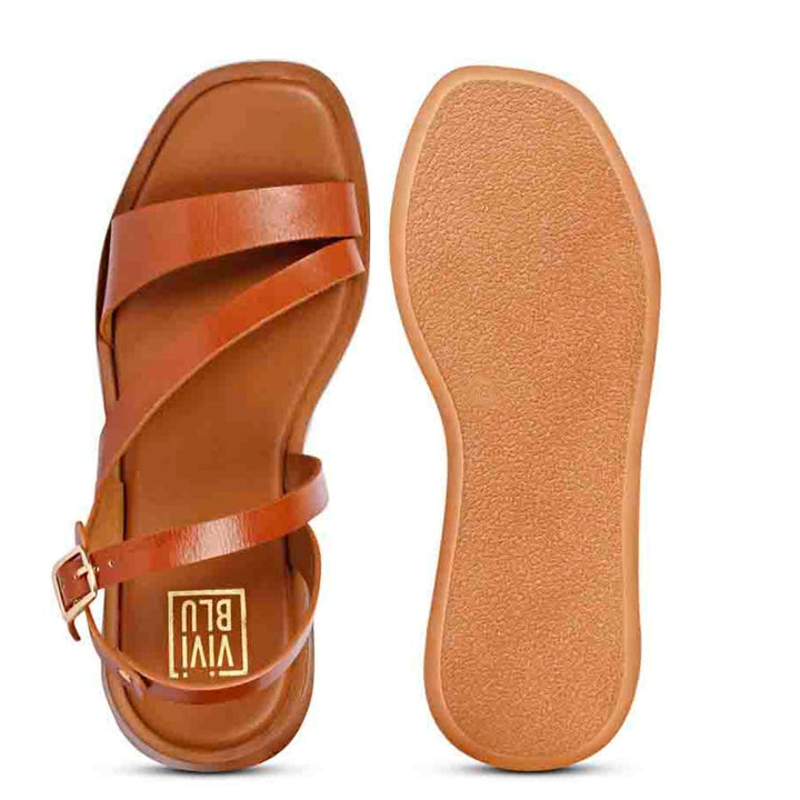 Dalia Tan Leather Platform Sandals