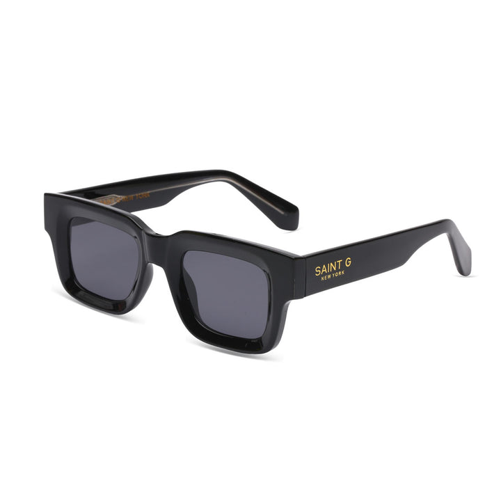 Bora Glow Obsidian Black Rectangular Sunglasses