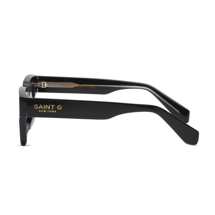 Bora Glow Obsidian Black Rectangular Sunglasses