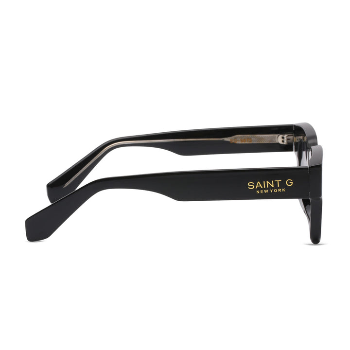 Bora Glow Obsidian Black Rectangular Sunglasses