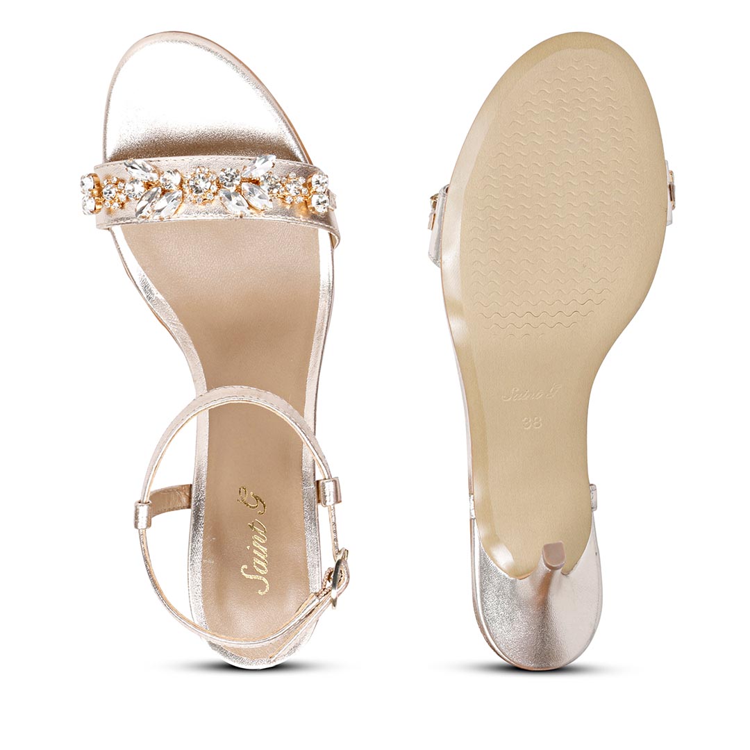 Women's Designer Gold Stilettos