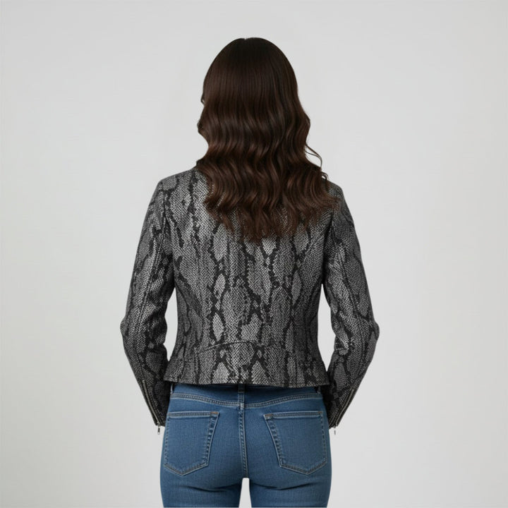 Saint Evie Grey Leather Women Jackets