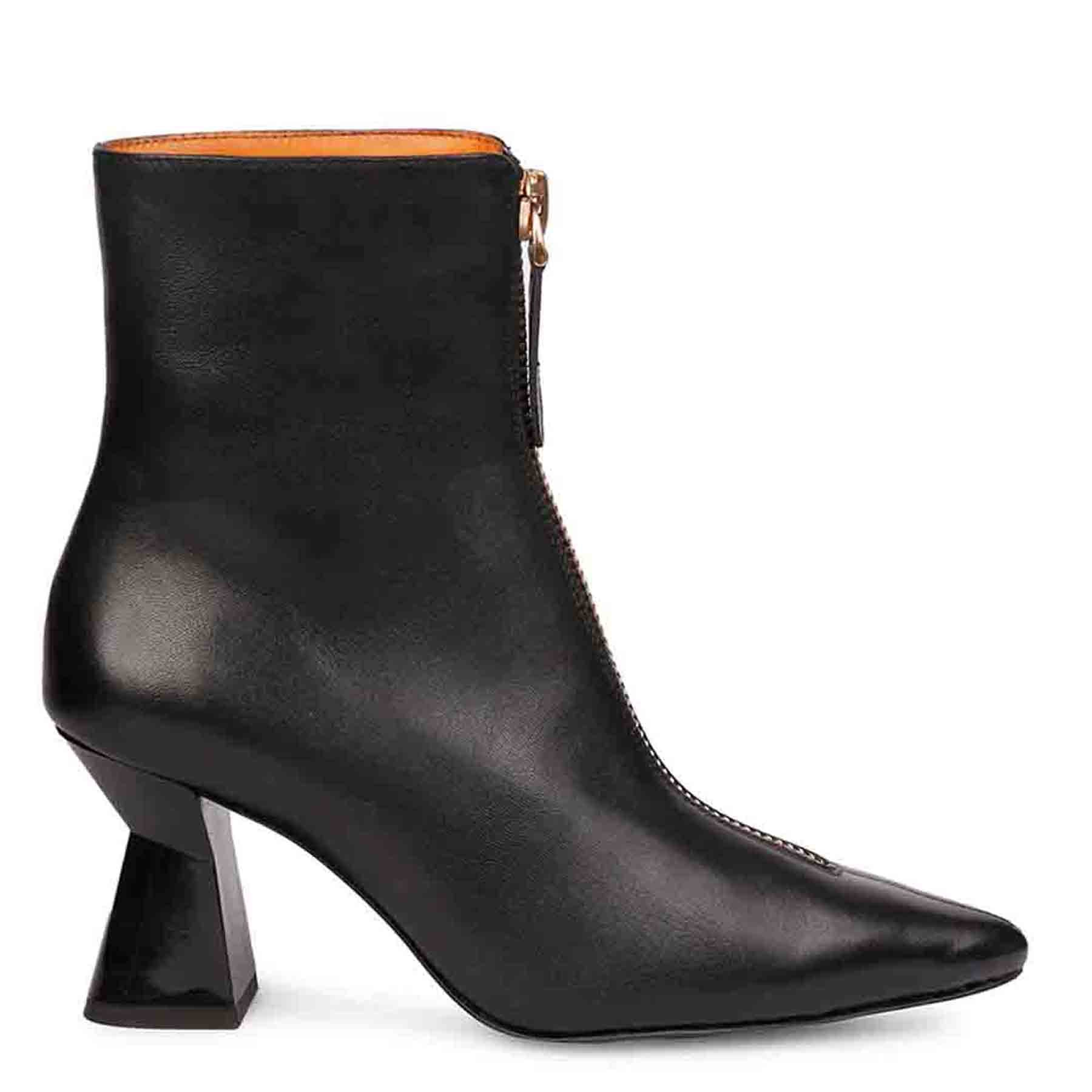 Public Desire Kenzie Black Patent Pointed Toe Block Heel Ankle Boots | Lyst