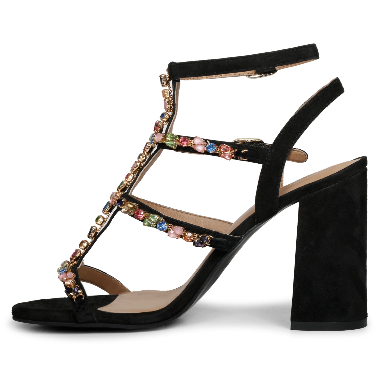 Amazon.com | Mata Shoes Women's Fashion Straps with Stones Decor High Heels  (Black, us_footwear_size_system, adult, women, numeric, medium,  numeric_6_point_5) | Shoes