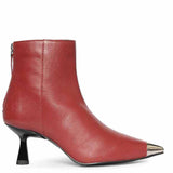 Saint Celvyn Bordo Leather Metal Capped Toe Ankle Boots