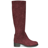 Saint Amy Burgundy Stretch suede Knee High Boots