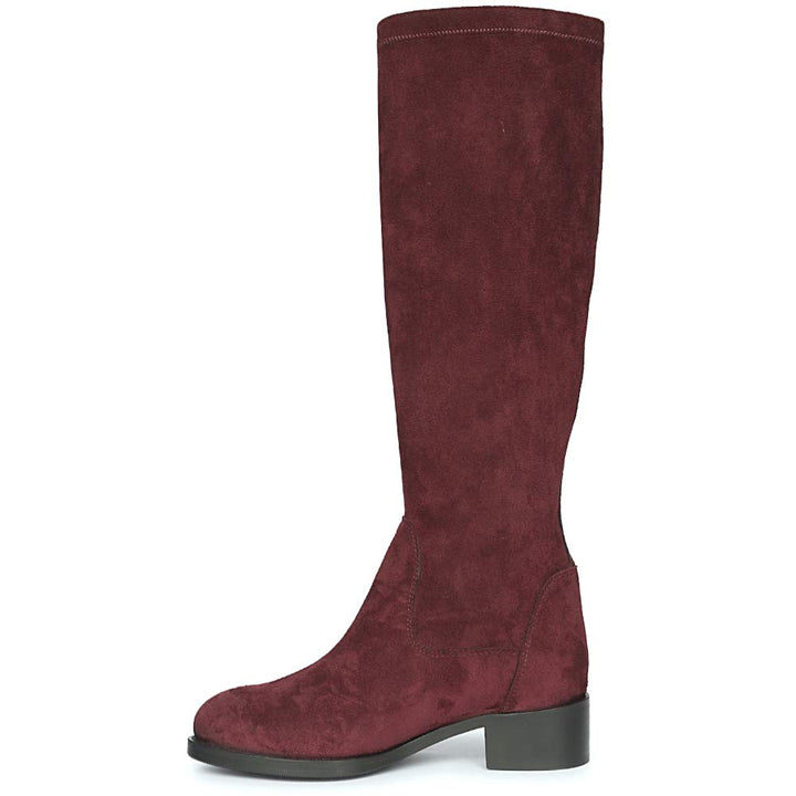 Saint Amy Burgundy Stretch suede Knee High Boots