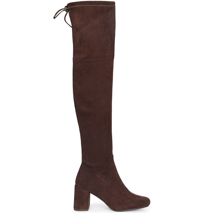 Saint Luisa Brown Stretch Suede thigh high Boots
