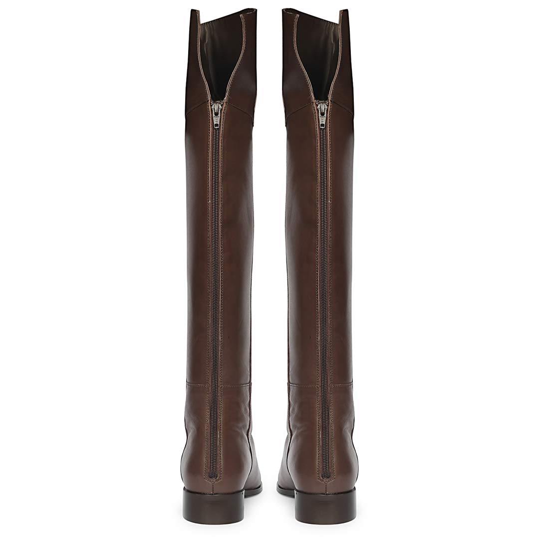 Saint Grace Brown Leather Above The Knee Boots
