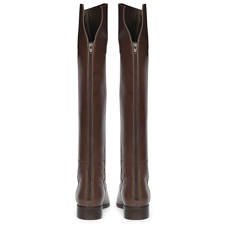Saint Grace Brown Leather Above The Knee Boots