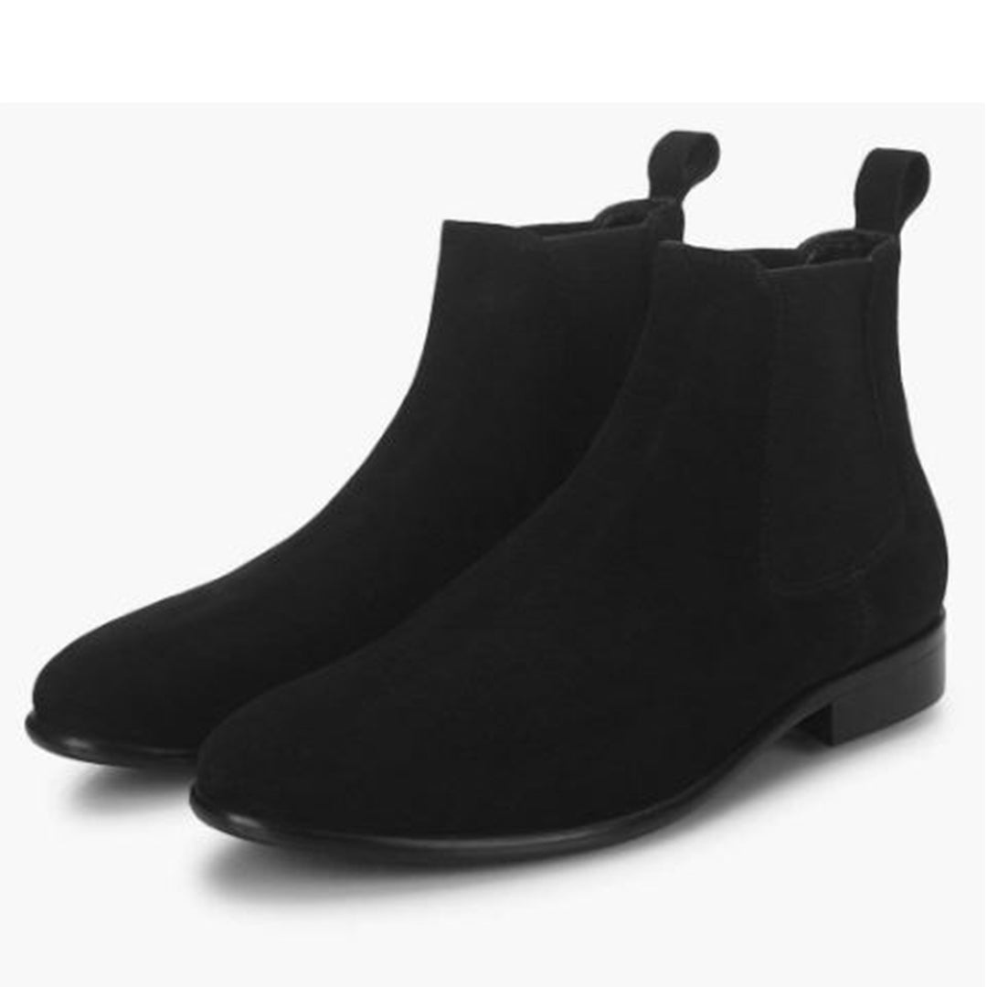 Black Suede Leather Chelsea Boots for men