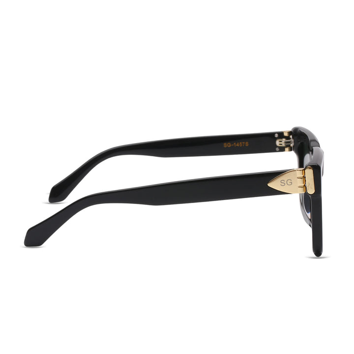Island Eclipse Obsidian Black Rectangle Sunglasses