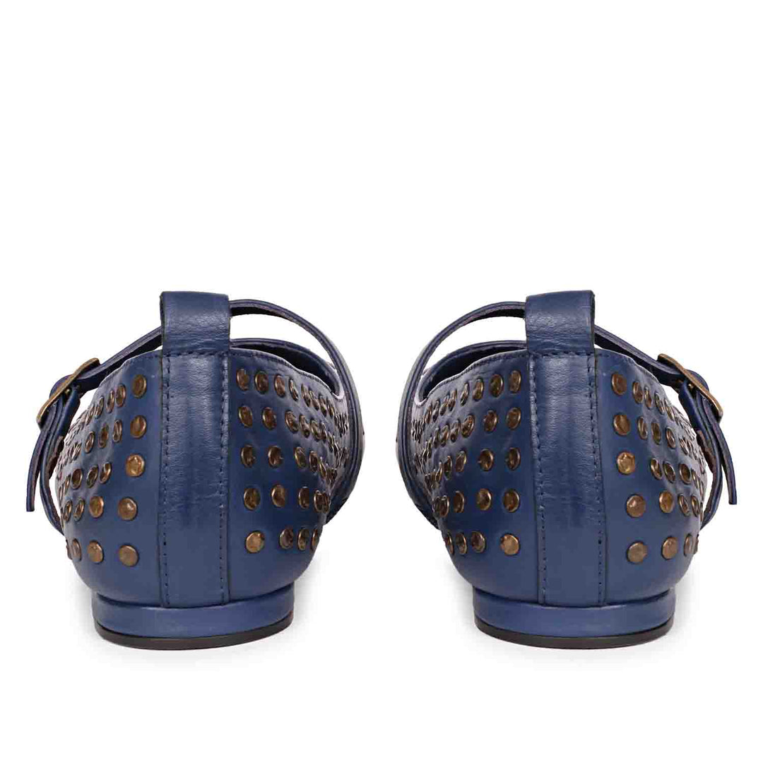 Saint Aleah Navy Studded Ballerina