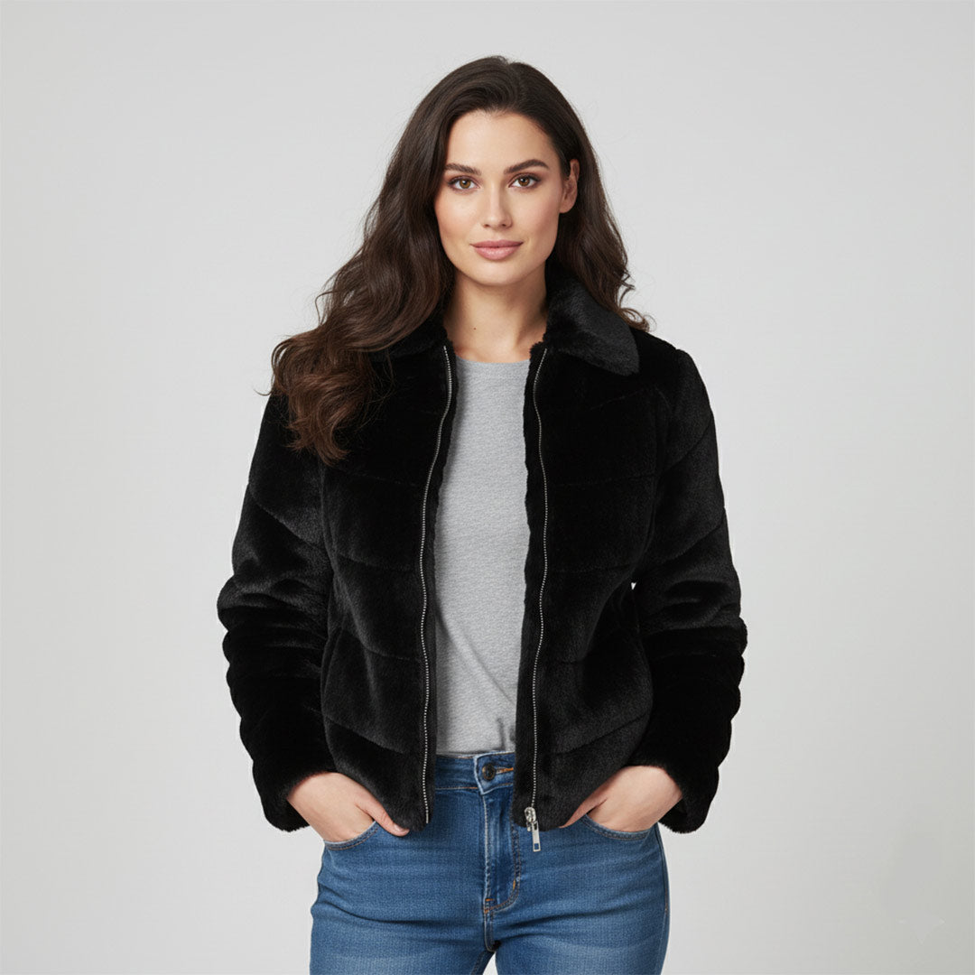 Saint Fernanda Black Fur Women's Jackets