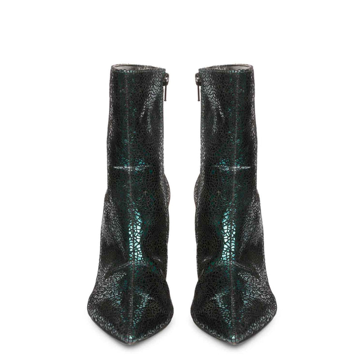Saint Lorena Green Metallic Leather High Ankle Boots