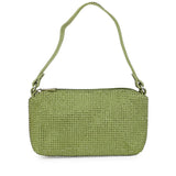 Aria Crystal Embellished Green Leather Mini Handbags