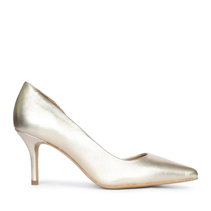 Saint Layla Metallic Gold Leather Pumps