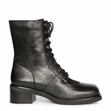 Saint Kayla Black Leather Lace Up High Ankle Boots